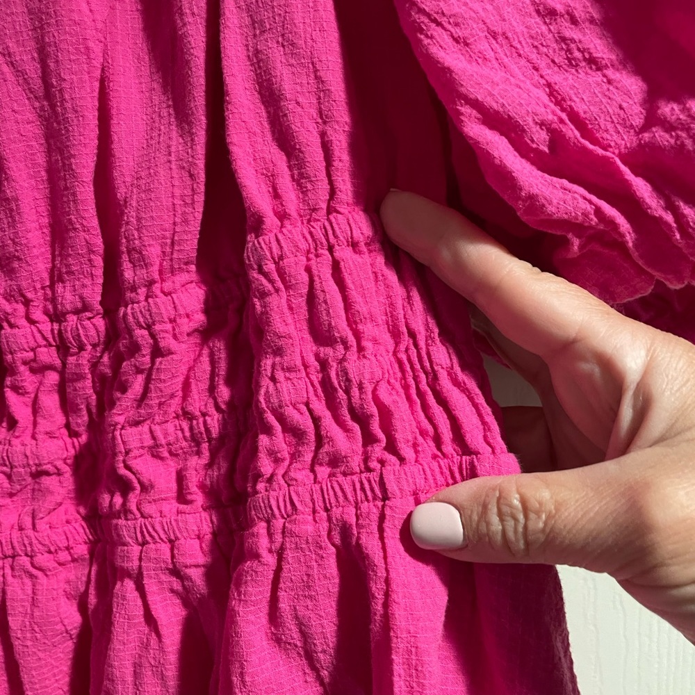 Anthropologie Maeve Dress. 1X. Pink. Puff sleeve. - Picture 8 of 13